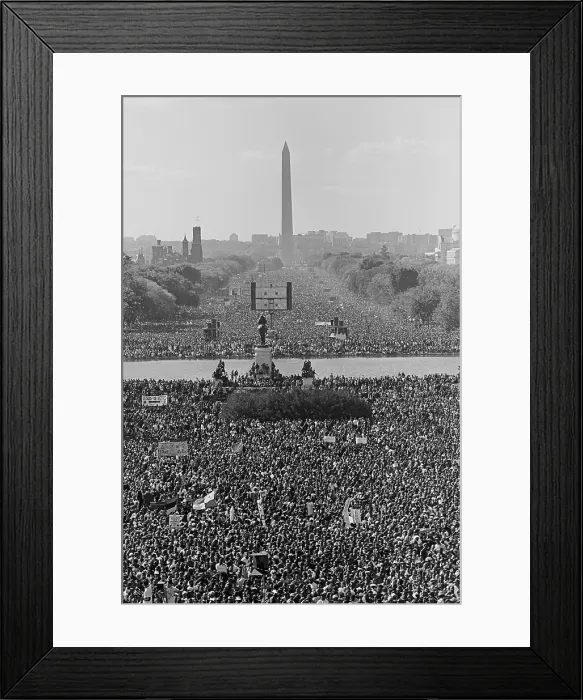 Framed Print : Marchers on the National Mall during the Million Man March, in view towards the Washington Monument. Oct. 16, 1995. Louis Farrakhan, of the Nation of Islam, led the March