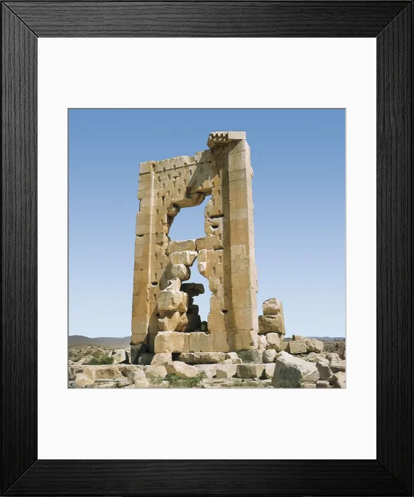 Framed Print : IRAN. SHIRAZ. Pasagarda. Temple of Fire (Zendan-e-Soleiman). Faade in ruins. AISA / Everett Collection**US SALES ONLY**