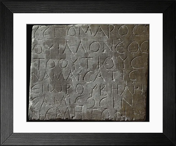 Framed Print : Greek-Celtic inscription. Celtic art. FRANCE. Avignon. Muse Calvet (Calvet Museum). AISA / Everett Collection**US SALES ONLY**