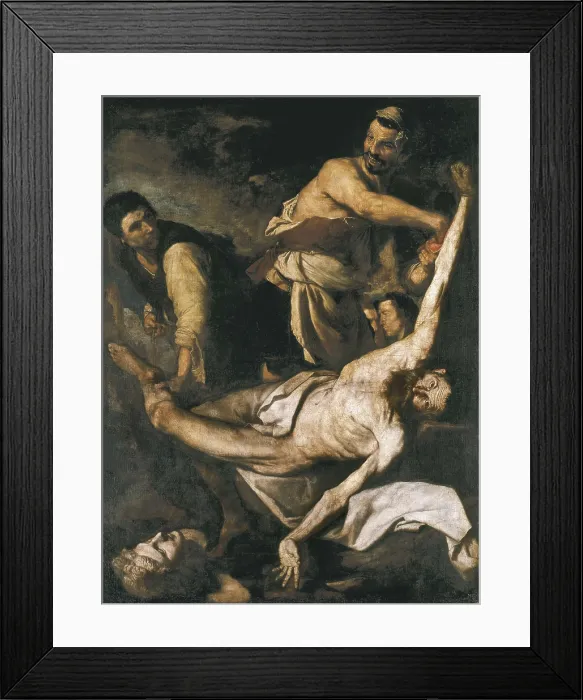 Framed Print : RIBERA, Jos (1588-1652). Martyrdom of St Bartholomew. 1644. Work from the Spanish gallery of Luis Felipe de Orleans at Paris. The plot flows the Golden Legend. Baroque art