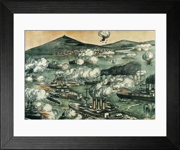Framed Print : Russo-Japanese War (1904-1905). Battle of Port Arthur (8th February 1904). Engraving. ITALY. Milan Framed Print : Russo-Japanese War (1904-1905). Battle of Port Arthur (8th February 1904). Engraving. ITALY. Milan