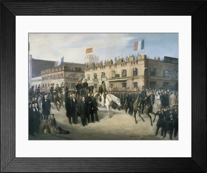 Framed Print : War of the Triple Alliance (1863-1865). Farewell of the Uruguayan army. Oil on canvas. URUGUAY. Montevideo. National Historical House-Museum Rivera