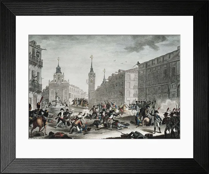 Framed Print : Spain. Peninsular War (1808-1814). The Second of May in Madrid (1808). Fight in Puerta del Sol. Etching. SPAIN. Madrid. National Library. AISA / Everett Collection**US SALES ONLY**