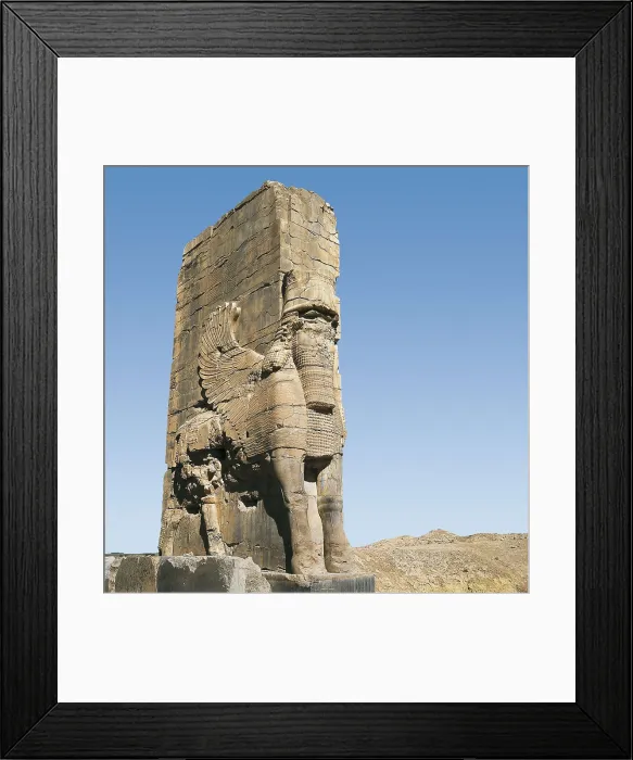 Framed Print : The Gate of All Nations. 486 -464 BC. IRAN. FARS. Persepolis. Winged bull flanking the gateway. Persian art. Achaemenid period. AISA / Everett Collection**US SALES ONLY** Framed Print : The Gate of All Nations. 486 -464 BC. IRAN. FARS. Persepolis. Winged bull flanking the gateway. Persian art. Achaemenid period. AISA / Everett Collection**US SALES ONLY**