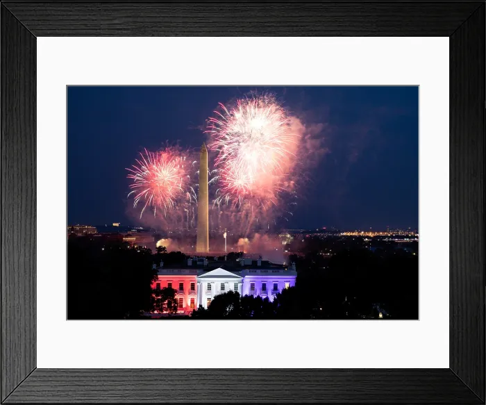 Framed Print : Fireworks in Washington, DC, during the Salute to America 2020, a public Independence Day celebration, July 4, 2020 (BSLOC_2020_6_4)