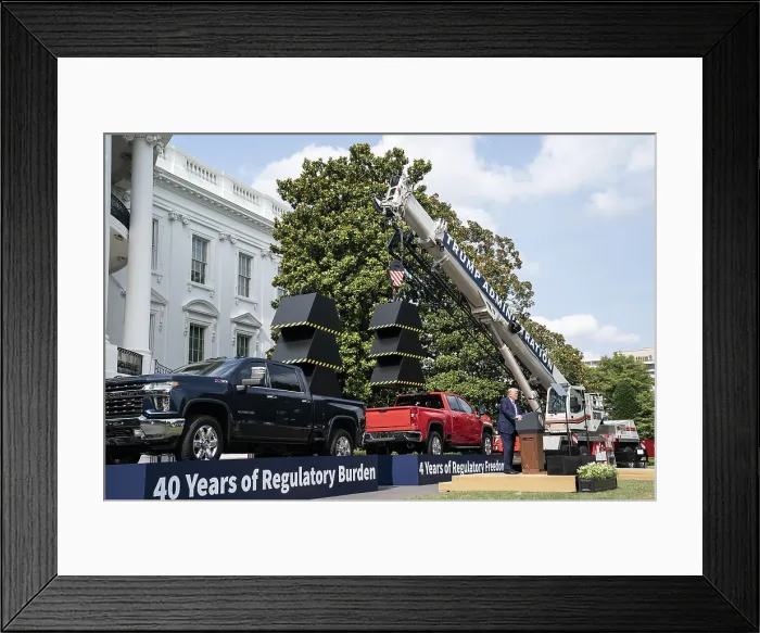 Framed Print : President Donald Trump holds a political campaign event at the White House Framed Print : President Donald Trump holds a political campaign event at the White House