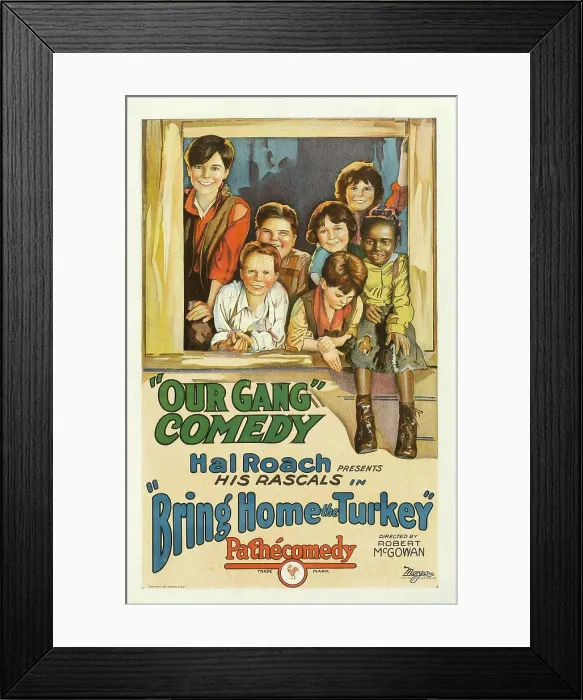 Framed Print : BRING HOME THE TURKEY, left half, top to bottom: Johnny Downs, Joe Cobb, Jackie Condon; right half, clockwise from top: Peggy Eames, Allen Farina Hoskins