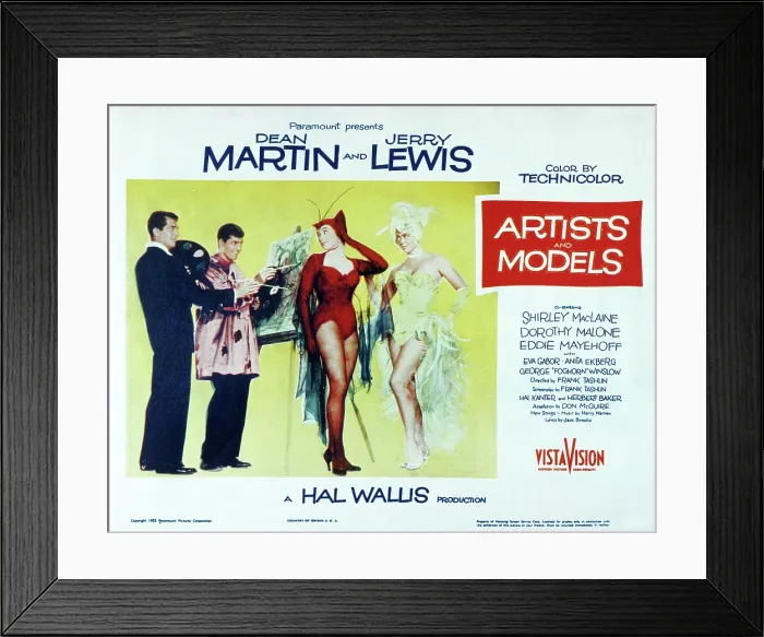 Framed Print : ARTISTS AND MODELS, Dean Martin, Jerry Lewis, Shirley MacLaine, 1955 Framed Print : ARTISTS AND MODELS, Dean Martin, Jerry Lewis, Shirley MacLaine, 1955