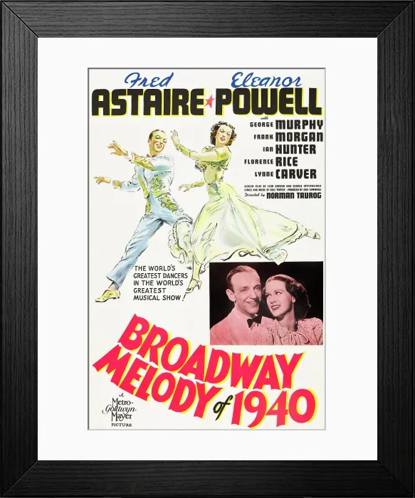 Framed Print : BROADWAY MELODY OF 1940, l-r: Fred Astaire, Eleanor Powell on poster art, 1940