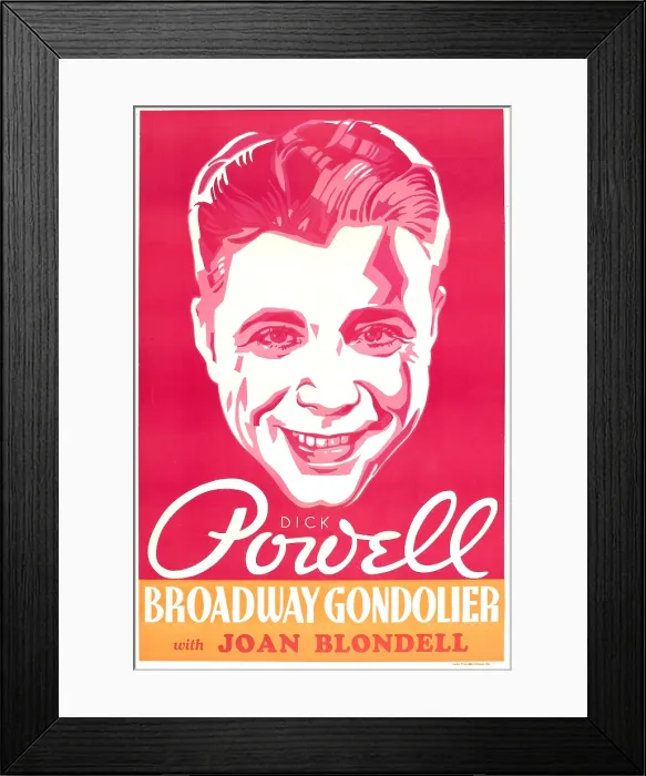 Framed Print : BROADWAY GONDOLIER, US poster art, Dick Powell, 1935