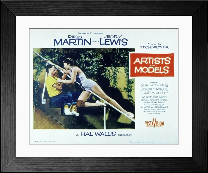 Framed Print : ARTISTS AND MODELS, Jerry Lewis, Shirley MacLaine, 1955