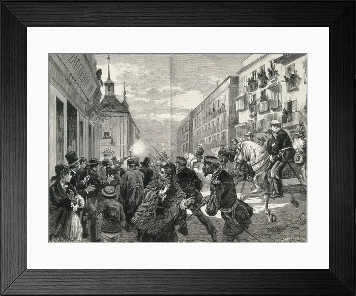 Framed Print : Spain. Terrorist attack against Alfonso XII by the anarchist Juan Oliva Moncasi (October 25, 1878). Engraving. AISA / Everett Collection**US SALES ONLY**