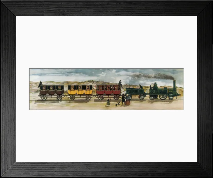 Framed Print : Railway line Barcelona-Matar, opened the 28th October 1848. Litography. SPAIN. Barcelona. Municipal Institute of History. AISA / Everett Collection**US SALES ONLY**
