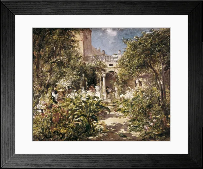 Framed Print : MARTI i ALSINA, Ramon (1826-1894). Garden of San Gervasio. s.XIX. Oil on canvas. SPAIN. Barcelona. National Art Museum of Catalonia. AISA / Everett Collection**US SALES ONLY**