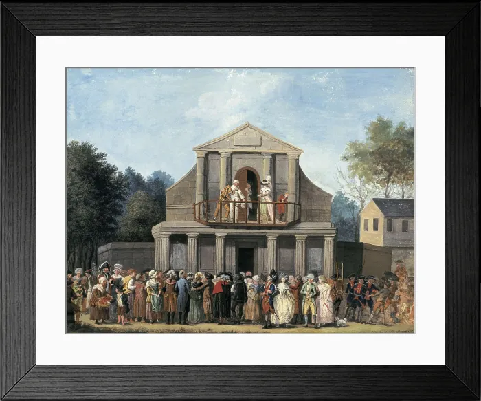 Framed Print : Theatrical Performance at the Saint-Laurent Fair. 1786. Watercolour. FRANCE. Paris. Muse Carnavalet (Carnavalet Museum). AISA / Everett Collection**US SALES ONLY**