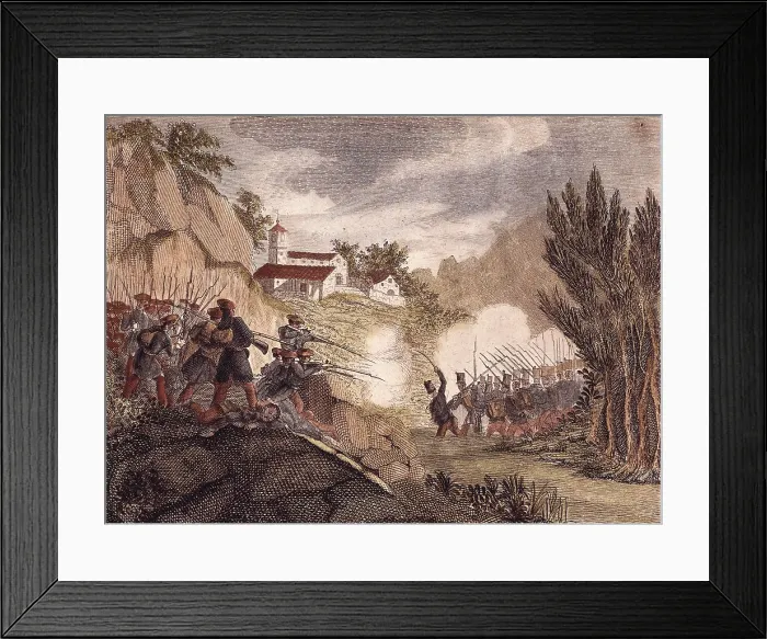 Framed Print : Spain. First Carlist War. Military action close to Villaro (1834). Litography. SPAIN. Donostia. Military Historical Museum. AISA / Everett Collection**US SALES ONLY**