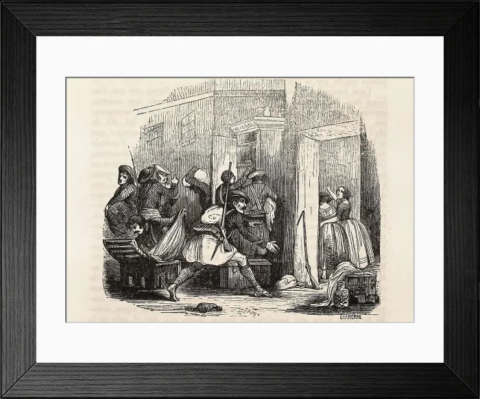 Framed Print : Spain. Second Carlist War. Sacking of Canet by Forcadell's carlist troops. Engraving. SPAIN. Madrid. National Library. AISA / Everett Collection**US SALES ONLY** Framed Print : Spain. Second Carlist War. Sacking of Canet by Forcadell's carlist troops. Engraving. SPAIN. Madrid. National Library. AISA / Everett Collection**US SALES ONLY**