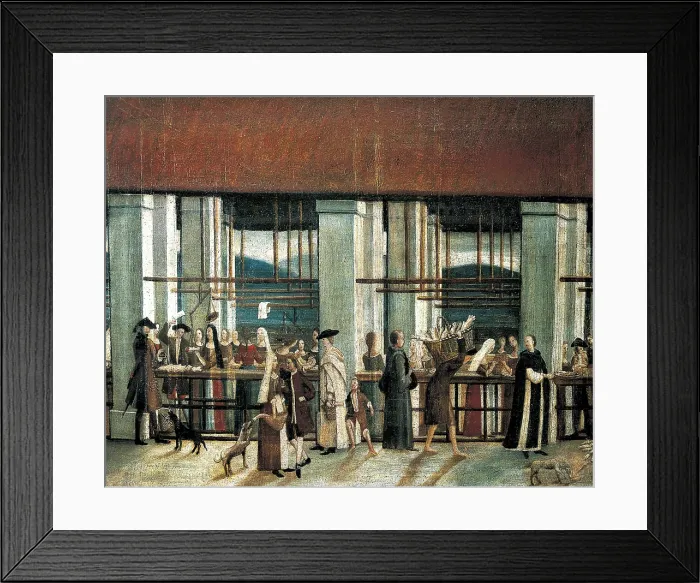 Framed Print : Spain (18th c.). Barcelona. The market of El Bornet. Anonymous work. Detail. Oil on canvas. SPAIN. Barcelona. Barcelona City History Museum Framed Print : Spain (18th c.). Barcelona. The market of El Bornet. Anonymous work. Detail. Oil on canvas. SPAIN. Barcelona. Barcelona City History Museum