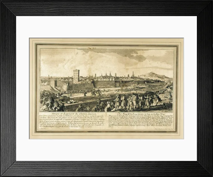 Framed Print : Spain. War of the Spanish Succession (1714). Siege of Barcelona. Assault to the city by Borbon troops under Duke of Berwick