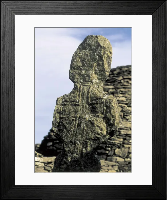 Framed Print : IRELAND. MUNSTER. KERRY. Skellig Michael. Ruins of Celtic monastery, built in 588. Celtic art. AISA / Everett Collection**US SALES ONLY**