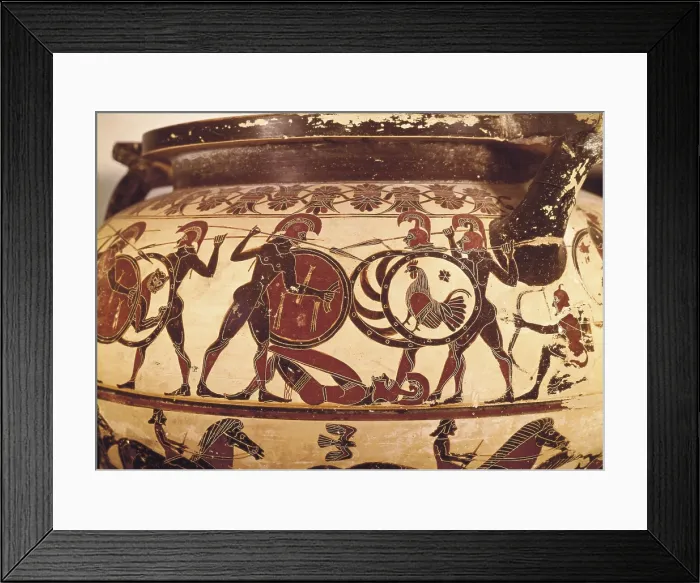 Framed Print : Corinthian Krater with a battle scene. 6th c. BC. Black and red-figure ceramic. Archaic Greek art. Ceramics. FRANCE. Paris. Louvre Museum. AISA / Everett Collection**US SALES ONLY** Framed Print : Corinthian Krater with a battle scene. 6th c. BC. Black and red-figure ceramic. Archaic Greek art. Ceramics. FRANCE. Paris. Louvre Museum. AISA / Everett Collection**US SALES ONLY**