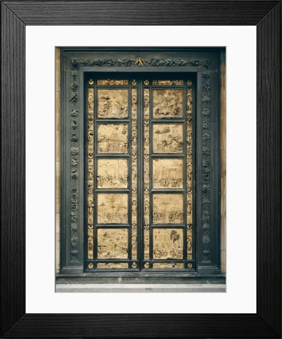 Framed Print : GHIBERTI, Lorenzo (1378-1455). The Gates of Paradise. 1425-1452. ITALY. Florence. Baptistery of Saint John. Renaissance art. Quattrocento. Florentine school. Relief on bronze Framed Print : GHIBERTI, Lorenzo (1378-1455). The Gates of Paradise. 1425-1452. ITALY. Florence. Baptistery of Saint John. Renaissance art. Quattrocento. Florentine school. Relief on bronze