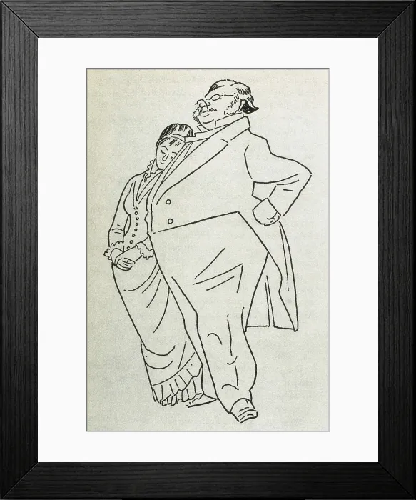 Framed Print : Illustration by Olaf Gulbransson for the work 'Lausbubengeschichten' (Brat stories) by Ludwig Thoma. Engraving. AISA / Everett Collection**US SALES ONLY**
