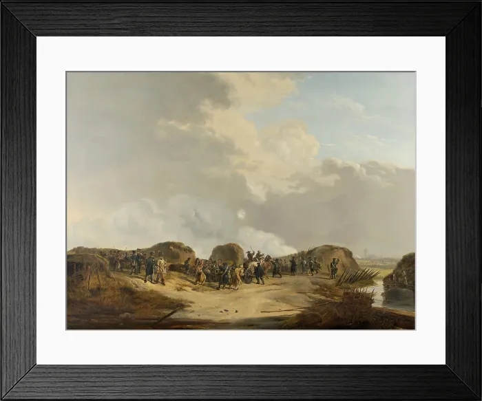 Framed Print : Demilune Constructed at the Siege of Naarden, April 1814, by Pieter Gerardus van Os, c. 1814-15, Dutch painting, oil on canvas