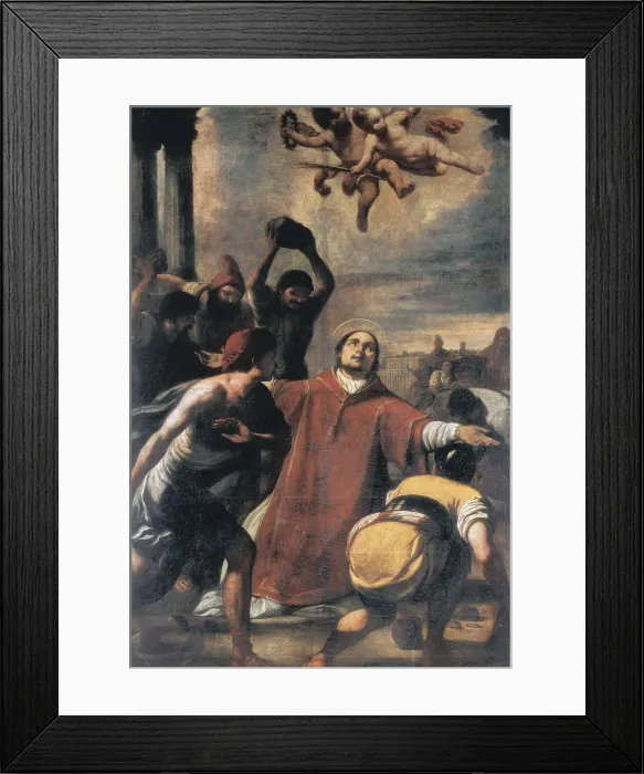 Framed Print : VILADOMAT i MANALT, Antoni (1678-1755). Stoning of Saint Stephen. 1722 - 1737. SPAIN. Matar. Basilica of Saint Mary. Baroque art. Oil on canvas