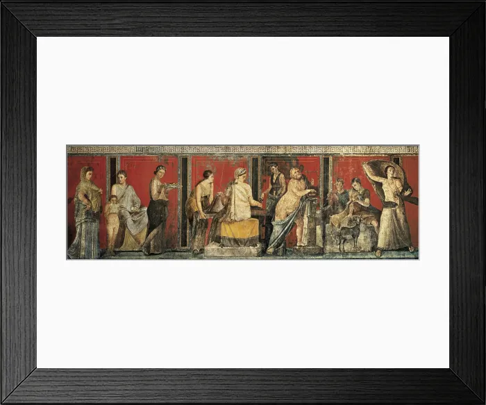 Framed Print : Initiation into the mysterious Dionysion cult. 1st c. BC. ITALY. Pompeii. Villa of Mysteries. Roman art. Early Empire. Fresco. AISA / Everett Collection**US SALES ONLY**