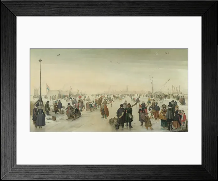 Framed Print : Enjoying the Ice near a Town, by Hendrick Avercamp, c. 1620, oil on panel