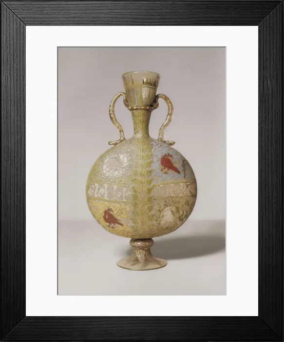 Framed Print : Bottle decorated with enamel. Spanish school, 15th c. Renaissance art. Quattrocento. Glass and enamelware. ITALY. Venice. Murano. Antique Glass Museum. Proc: SPAIN Framed Print : Bottle decorated with enamel. Spanish school, 15th c. Renaissance art. Quattrocento. Glass and enamelware. ITALY. Venice. Murano. Antique Glass Museum. Proc: SPAIN
