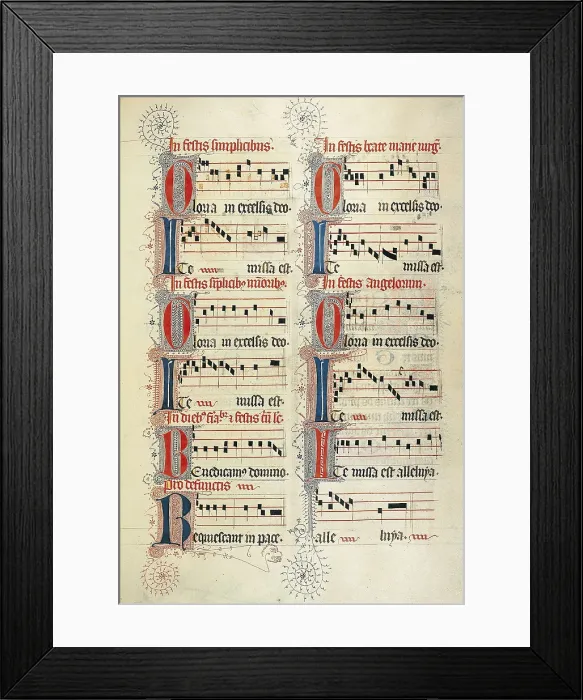 Framed Print : Score of a medieval ecclesiastical anthem. FRANCE. Paris. National Library. AISA / Everett Collection**US SALES ONLY**