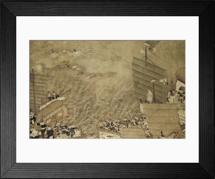 Framed Print : Battle Between Japanese and Chinese Pirates, by Anonymous Chinese artist, c. 1700-1800, ink on paper (BSLOC_2016_2_228)