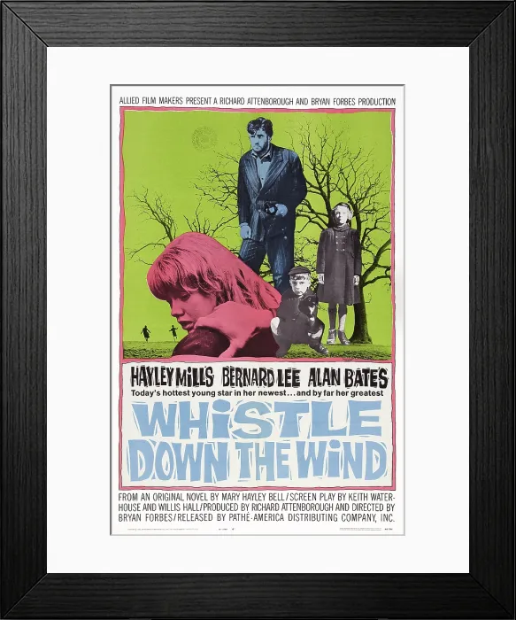 Framed Print : WHISTLE DOWN THE WIND, US poster, Hayley Mills (front), Alan Bates (center), 1961