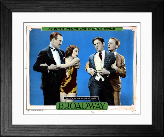 Framed Print : BROADWAY, from left, Robert Ellis, Merna Kennedy, Glenn Tryon, Thomas E. Jackson, 1929