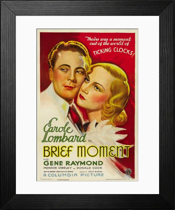 Framed Print : BRIEF MOMENT, from left: Gene Raymond, Carole Lombard, 1933