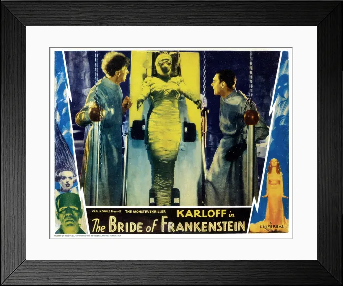 Framed Print : BRIDE OF FRANKENSTEIN, Ernest Thesinger, Elsa Lanchester, Colin Clive, 1935