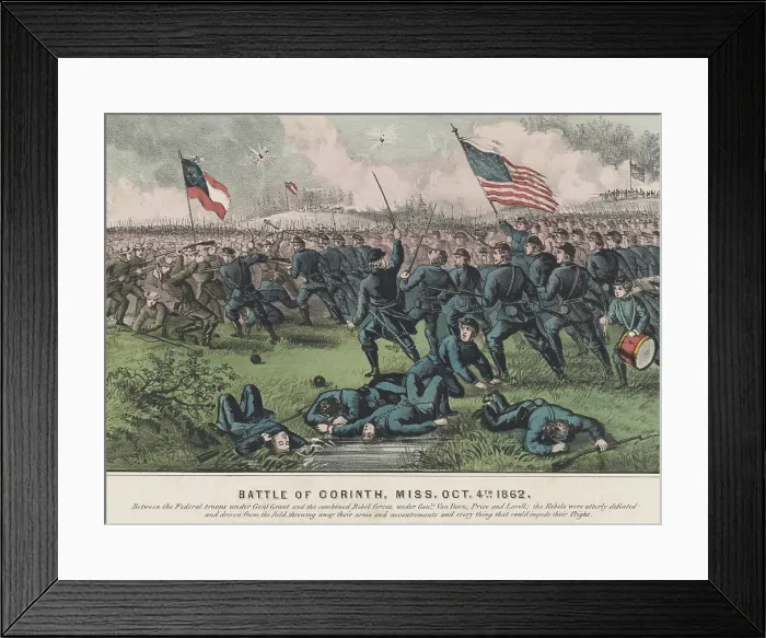 Framed Print : US Civil War, 2nd Battle of Corinth, Mississippi, Oct. 3-4, 1862. Confederate Army of West Tennessee attacked the railroad center then held by Union Army of Mississippi Framed Print : US Civil War, 2nd Battle of Corinth, Mississippi, Oct. 3-4, 1862. Confederate Army of West Tennessee attacked the railroad center then held by Union Army of Mississippi