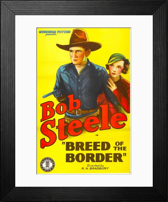 Framed Print : BREED OF THE BORDER, from left: Bob Steele, Marion Byron, 1933