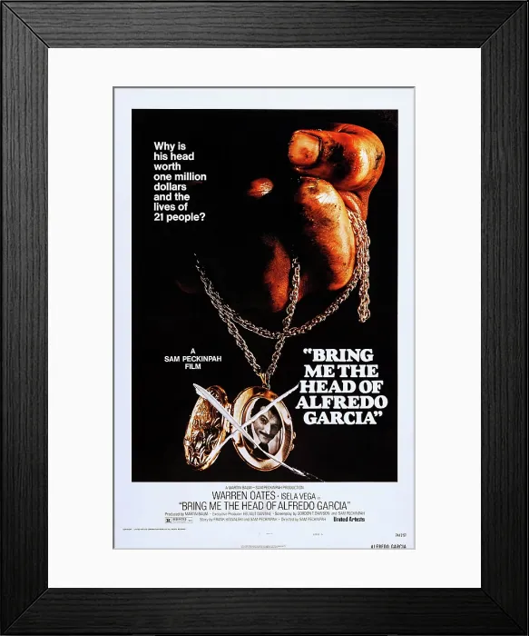 Framed Print : BRING ME THE HEAD OF ALFREDO GARCIA, Warren Oates, poster art, 1974 Framed Print : BRING ME THE HEAD OF ALFREDO GARCIA, Warren Oates, poster art, 1974