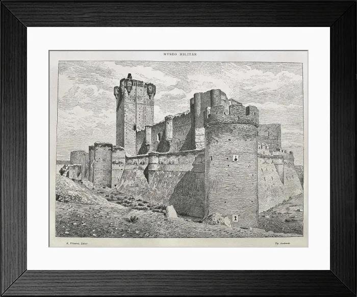 Framed Print : Medina del Campo. La Mota Castle. Engraving. SPAIN. Zaragoza. Academia General Militar (General Military Academy). AISA / Everett Collection**US SALES ONLY**