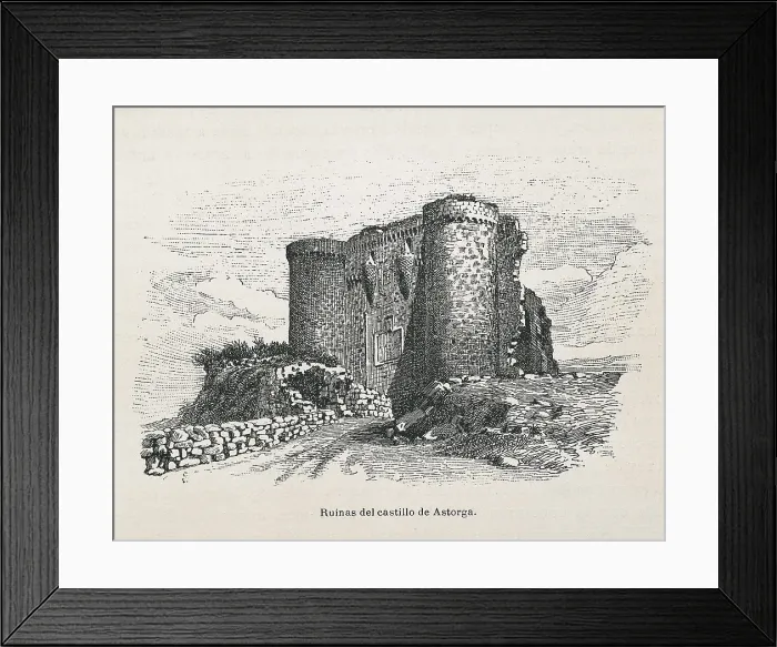 Framed Print : Astorga. Ruins of the castle. Engraving. SPAIN. Zaragoza. Academia General Militar (General Military Academy). AISA / Everett Collection**US SALES ONLY**