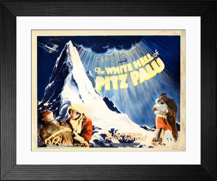 Framed Print : THE WHITE HELL OF PITZ PALU, (aka DIE WEISSE HOLLE VOM PIZ PALU), Ernst Petersen, Leni Riefenstahl, 1929 Framed Print : THE WHITE HELL OF PITZ PALU, (aka DIE WEISSE HOLLE VOM PIZ PALU), Ernst Petersen, Leni Riefenstahl, 1929