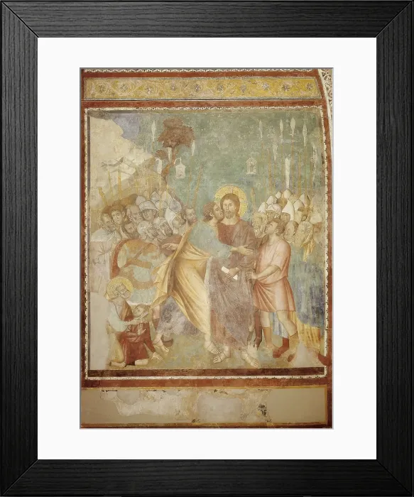 Framed Print : Christ Being Captured in Gethsemane. 1300. ITALY. Assisi. Basilica of San Francesco d'Assisi. Christ being captured in the garden. Renaissance art. Trecento. Fresco Framed Print : Christ Being Captured in Gethsemane. 1300. ITALY. Assisi. Basilica of San Francesco d'Assisi. Christ being captured in the garden. Renaissance art. Trecento. Fresco