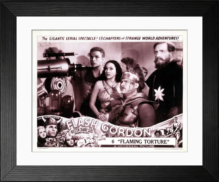 Framed Print : FLASH GORDON, lobbycard, Chapter 5: The Destroying Ray, top, from left: Buster Crabbe, Priscilla Lawson, Richard Alexander, Frank Shannon, bottom Framed Print : FLASH GORDON, lobbycard, Chapter 5: The Destroying Ray, top, from left: Buster Crabbe, Priscilla Lawson, Richard Alexander, Frank Shannon, bottom
