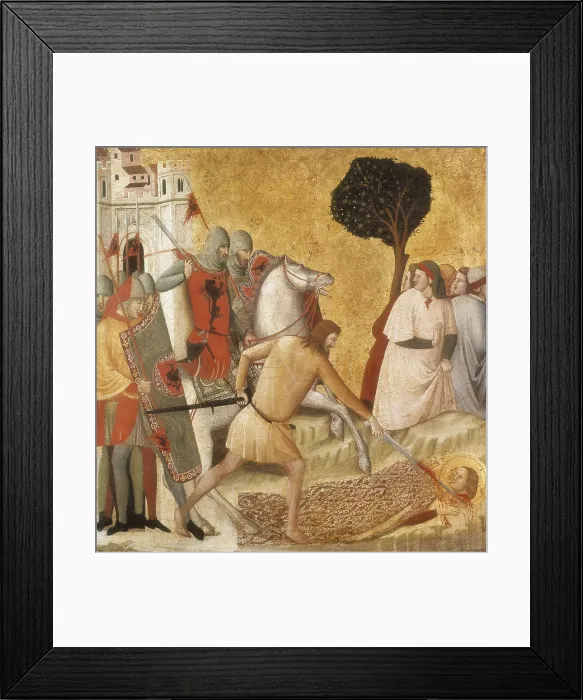 Framed Print : SANTA COLOMBA, Master of (14th century). Table with the History of Saint Columba. Death of Saint Columba. 15th c. Scene of her death. Renaissance art. Trecento. Tempera on wood Framed Print : SANTA COLOMBA, Master of (14th century). Table with the History of Saint Columba. Death of Saint Columba. 15th c. Scene of her death. Renaissance art. Trecento. Tempera on wood
