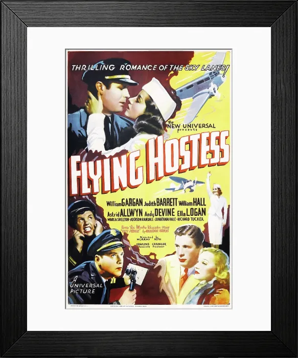 Framed Print : FLYING HOSTESS, US poster, top left: William Hall, Judith Barrett, 1936 Framed Print : FLYING HOSTESS, US poster, top left: William Hall, Judith Barrett, 1936