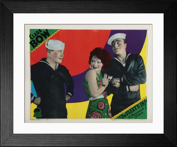 Framed Print : THE FLEET'S IN, lobbycard, from left: Jack Oakie, Clara Bow, James Hall, 1928