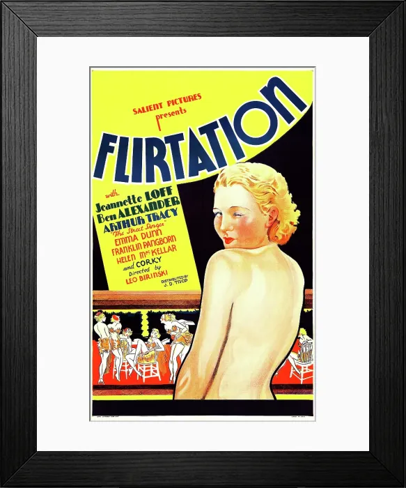 Framed Print : FLIRTATION, US poster art, Jeanette Loff, 1934